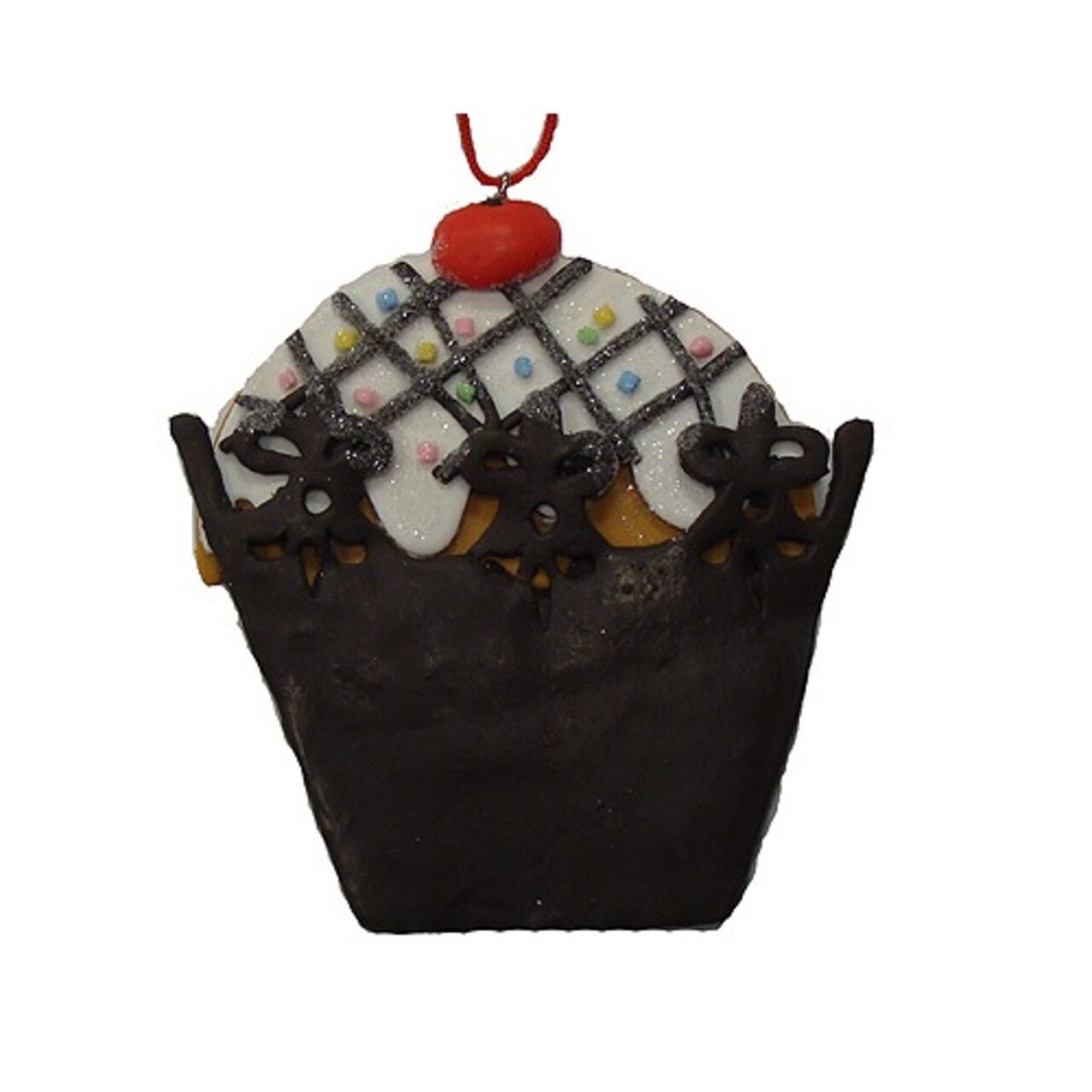 Roman Sweet Memories Brown Cupcake with Cherry on Top Christmas Ornament